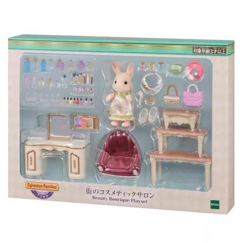 Sylvanian Anime Girl Figures Garden Series Happy Makeup Room Beauty Salon Rainbow Castle School Bus Tree Cabin Families Kids Toy