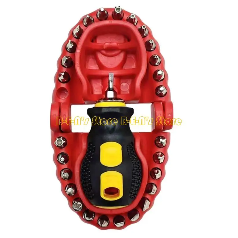 Y1AD Short Handle Screwdriver Set Portable Encapsulation Radish Handle Flat Crossing