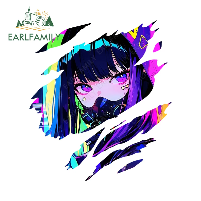 EARLFAMILY Dazzling Neon Style Reflective Girls Tear Car Sticker Vinyl Decal Attractive Waterproof Accessories Interior Decor