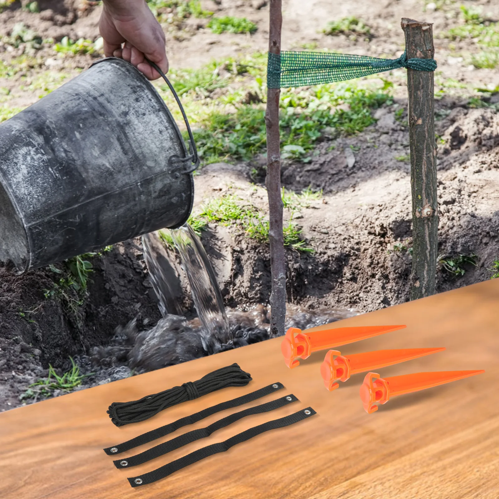 

Комплект для стабилизации деревьев 12 дюймов: легкая установка, анкер для деревьев, уход за уличными деревьями, прочный пластиковый материал