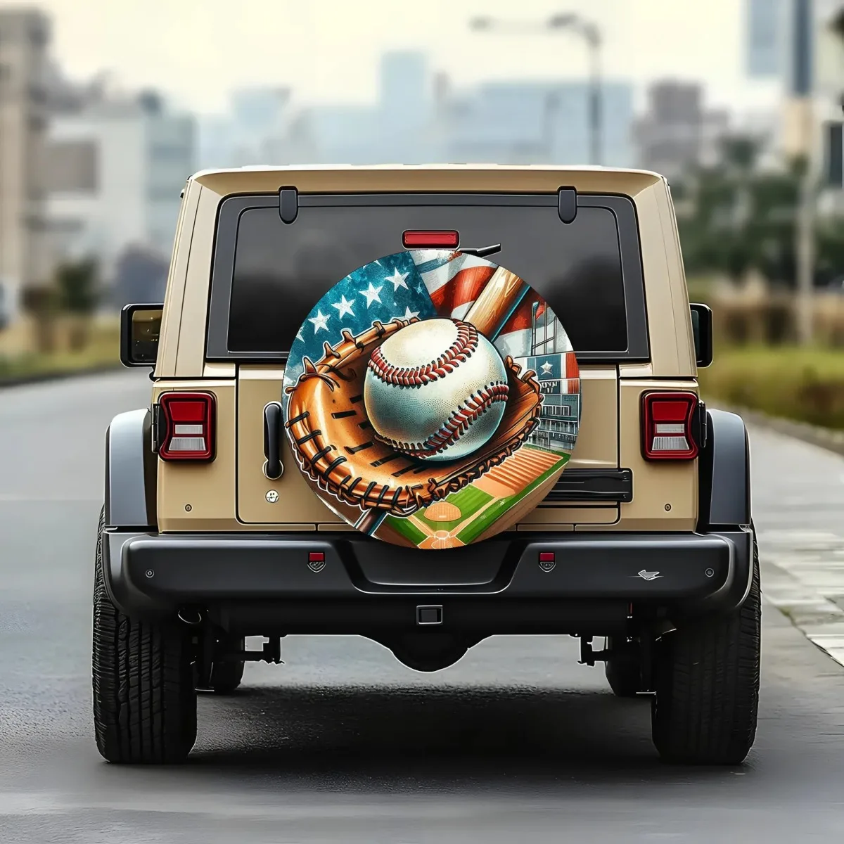 

Бейсбольные перчатки и мяч с американским флагом, чехол для запасного колеса, прочный устойчивый к атмосферным воздействиям чехол для внедорожника, грузовика RV