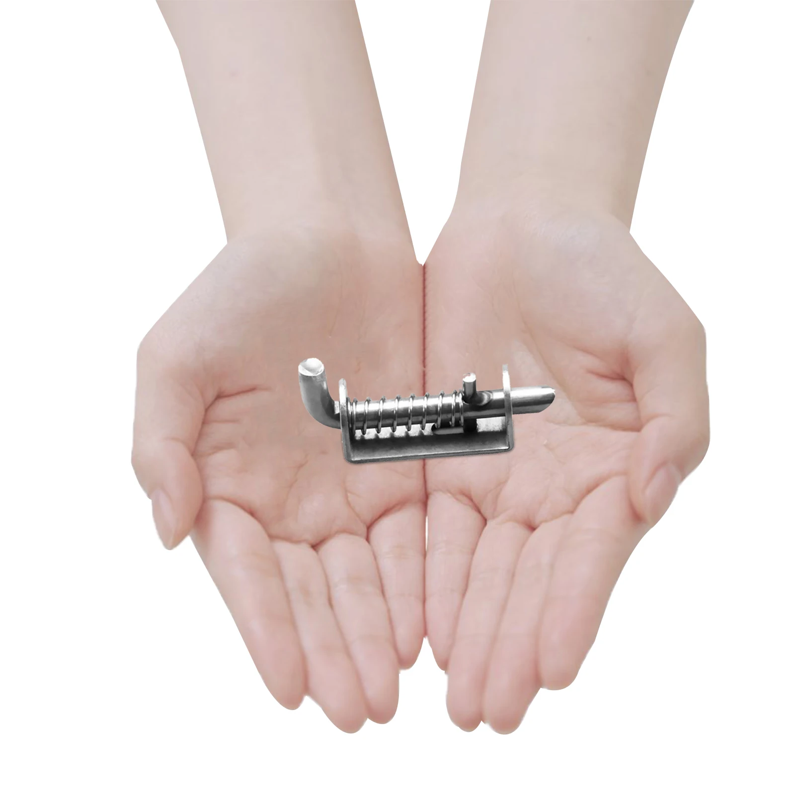 

1pc Thickened Stainless Steel Cage Latch Spring Bolt Lock For Dog Crate Pet Enclosure Gate Fastener