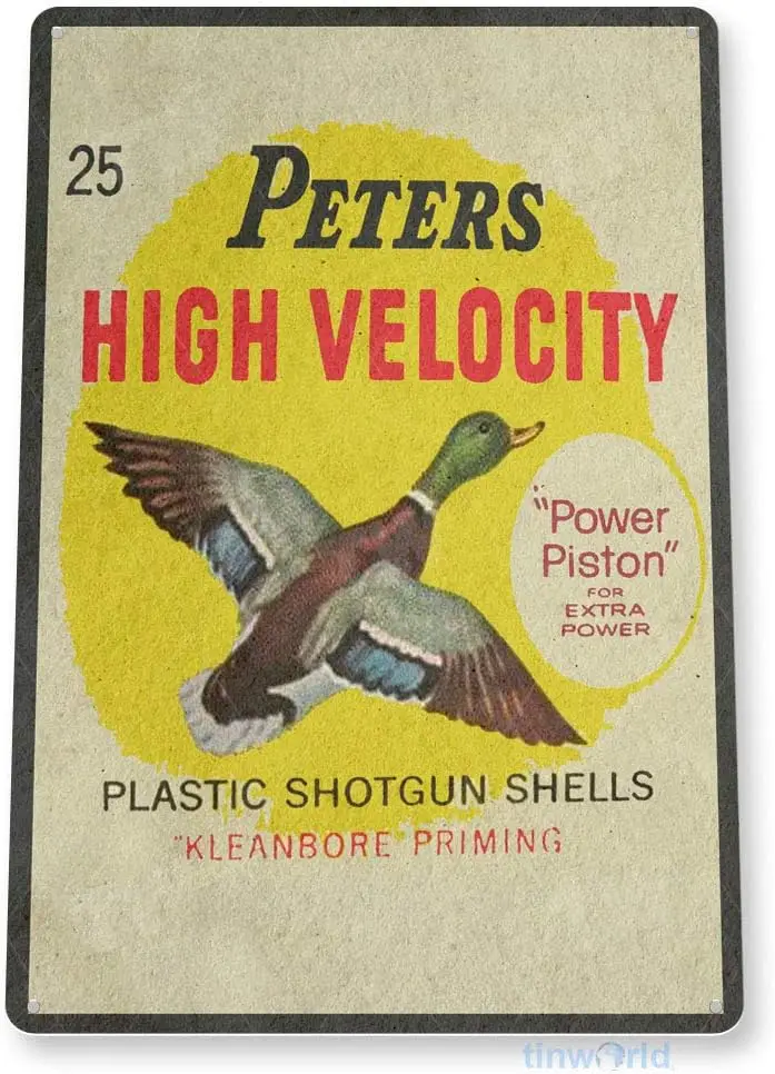 TIN Sign C330 Peters Shotgun Shells Retro Box Store Ammo Gun Shop Sign