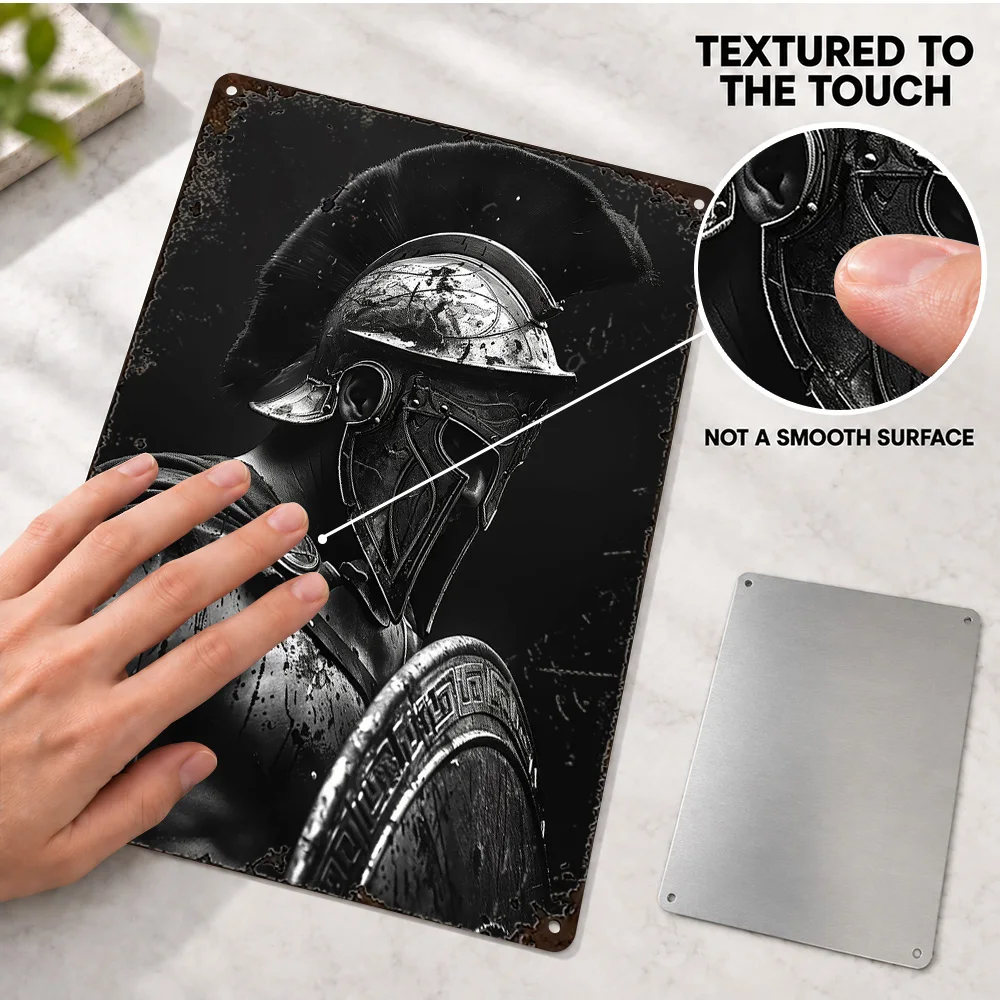 Come And Take The Spartan Warrior Printed Poster Personalized Aluminum Metal Sign Modern Illustrative Wall Art For Home Office