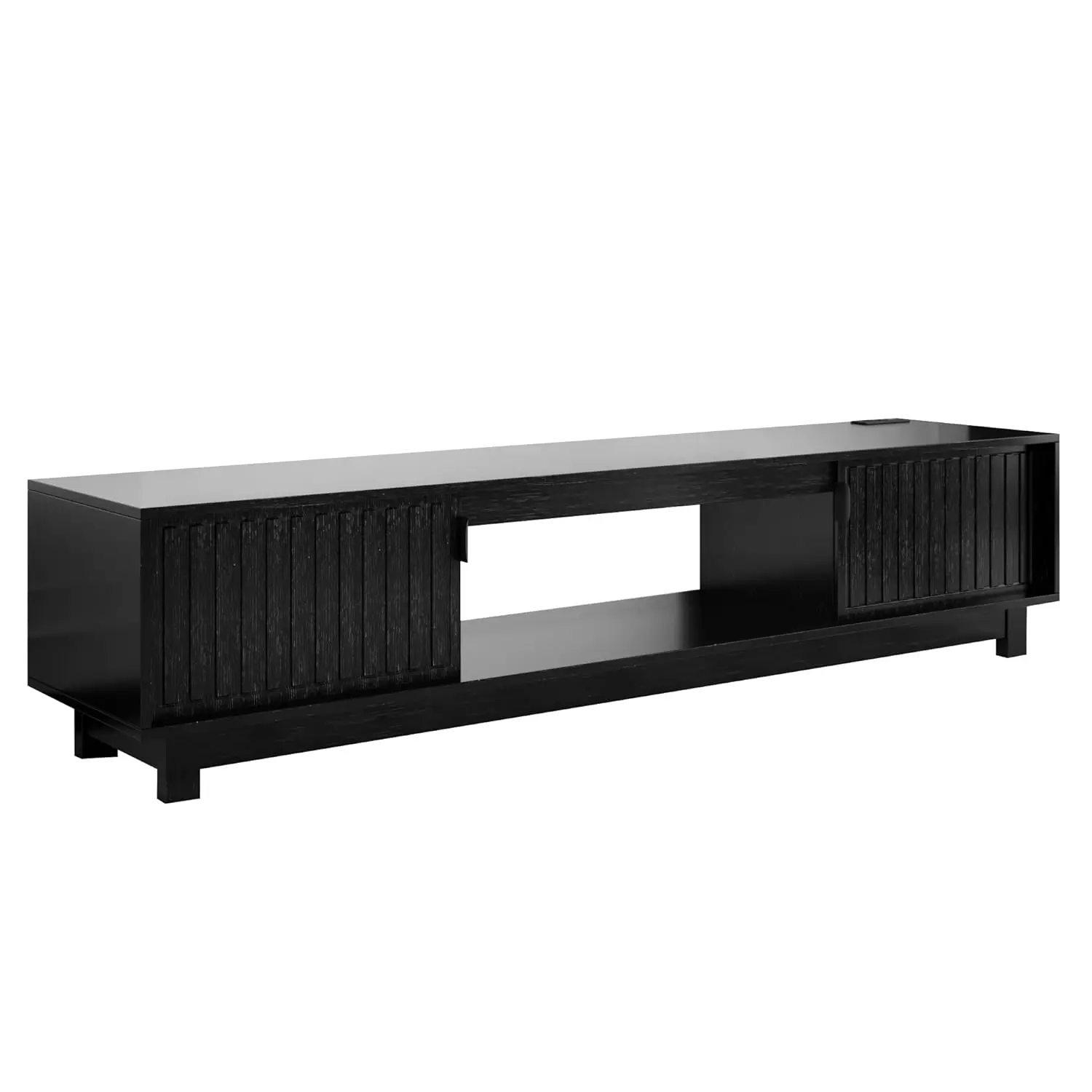 

70" Modern Wood TV Stand with Storage, Farmhouse Style for Living Room, Black, Customized