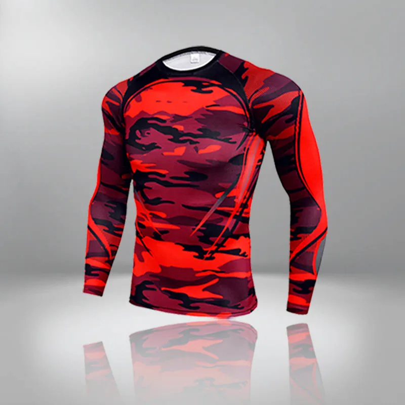 Camisa esportiva de compressão térmica masculina, secagem rápida, camiseta manga comprida, cueca esqui, roupa de treino fitness, camisa esportiva fina, inverno