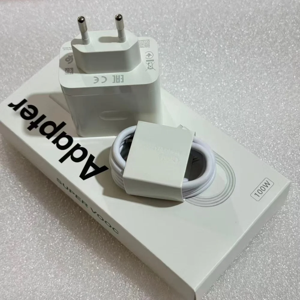 Original 65W 80W 100W EU Fast Charger 6A USB Type C Cable for OPPO Turbo Poco X5 X4 M5S X3 Pro Redmi