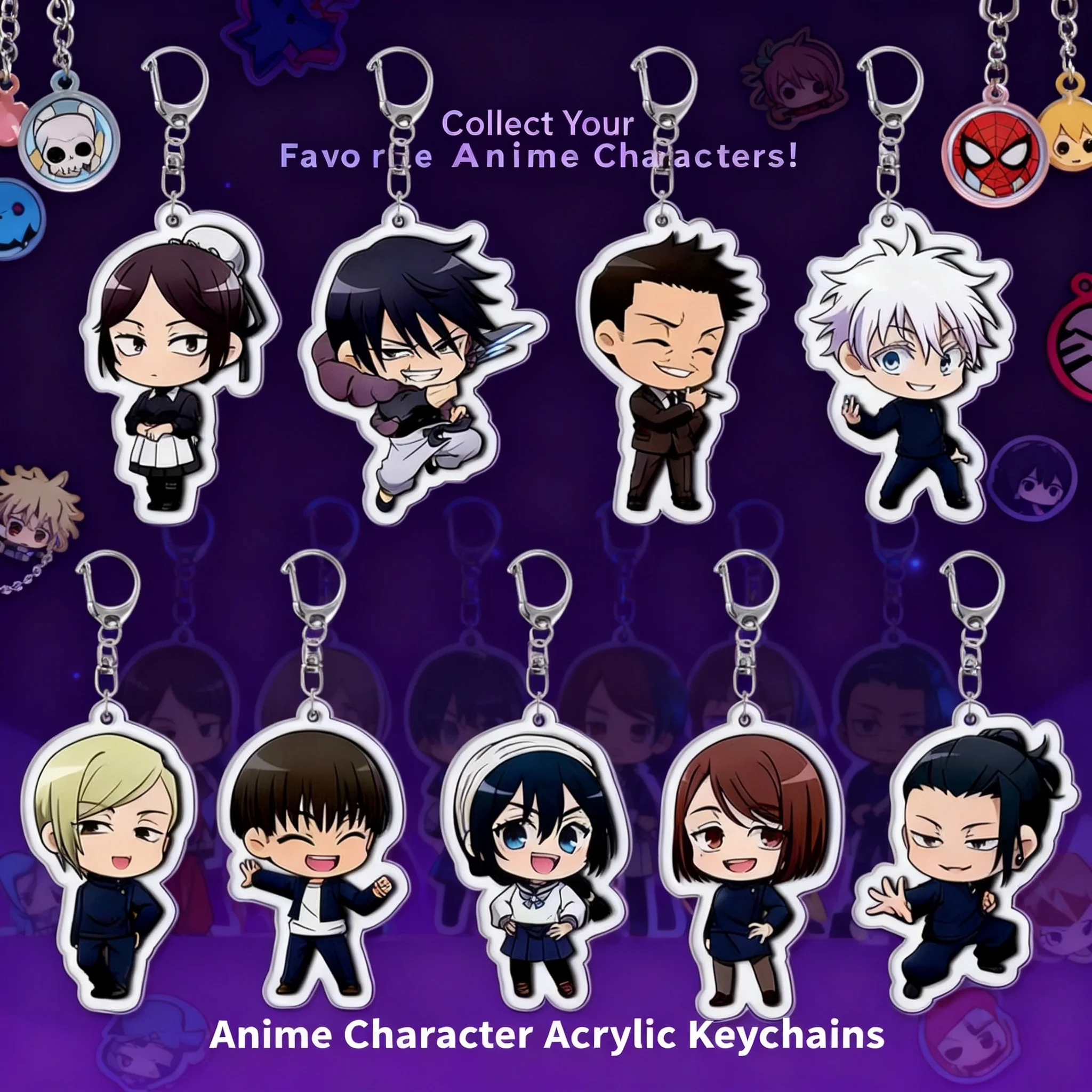 

Chainsaw Man Jujutsu Kaisen Yuji Itadori Acrylic Keychain Anime Merchandise Pendant Accessory Cross Border Ready Stock