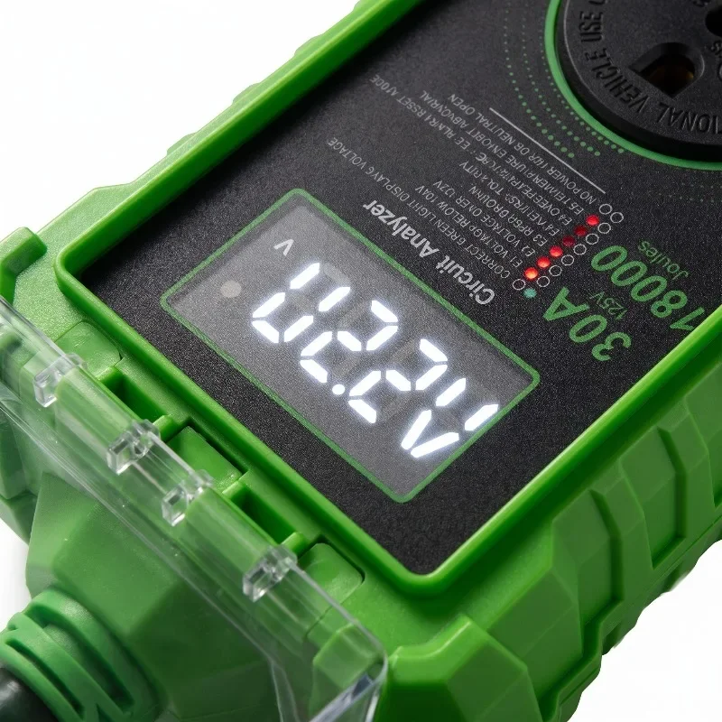RV Surge Protectors 18000Joules with Waterproof Cover Safety Certification Led Display,125 V Protector for Camper Travel Car