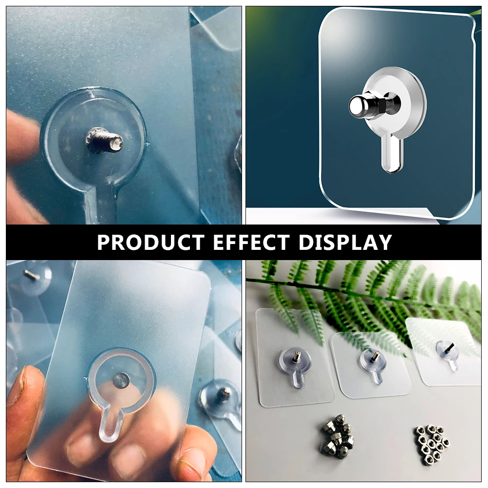 

10 Pcs Crochet No Trace Screw Sticker Travel Removable Acrylic. Hook Cover Stickers