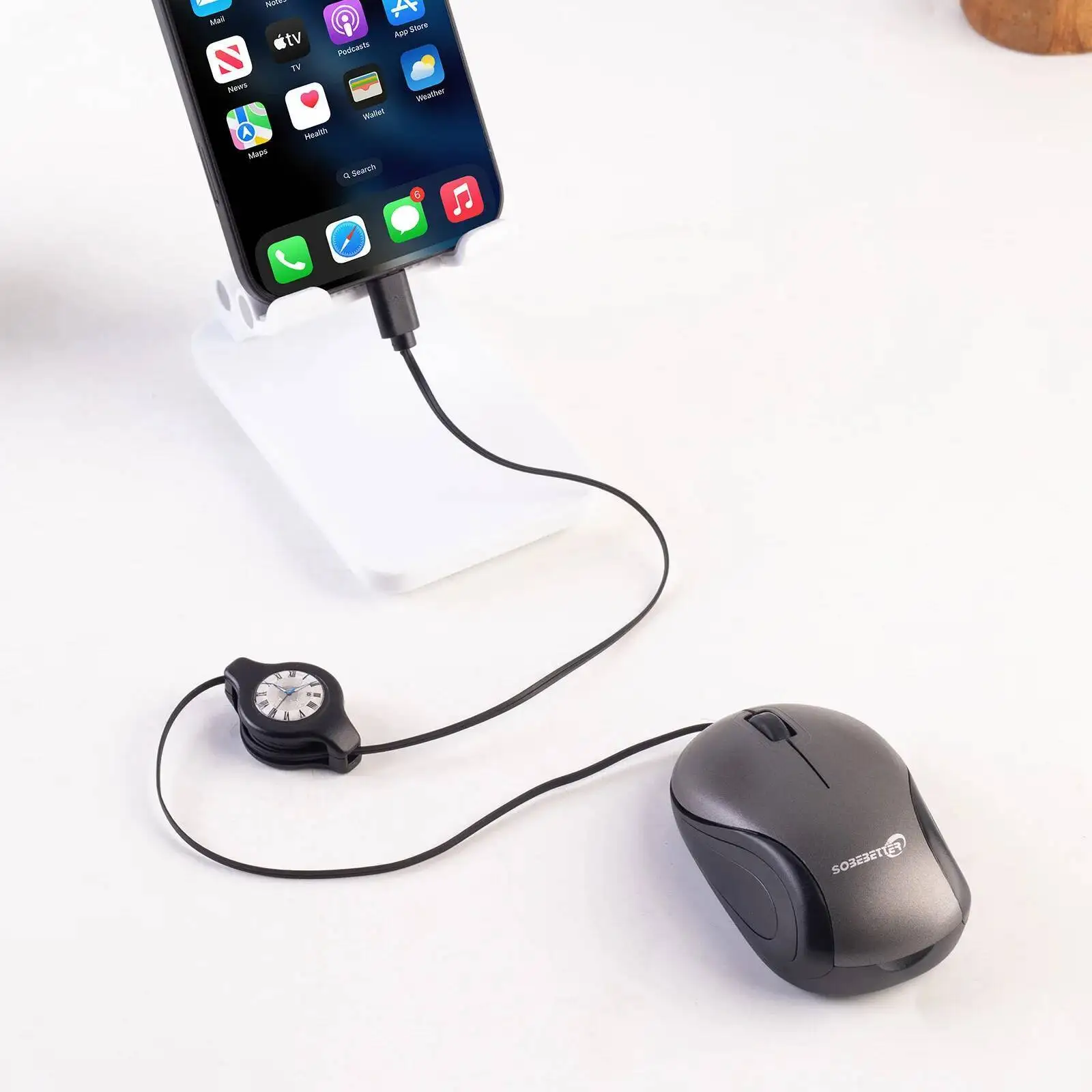 

USB&Type-C Interface Retractable Cable Silent Wired Small Mouse Ergonomic Optical Game Mice PC Tablet Laptop Computer Universal