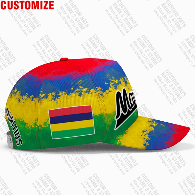 Mauritius Baseball Caps Free Custom Made Name Team Logo Mu Hats Mus Country Fishing Travel French Nation Mauritian Flag Headgear