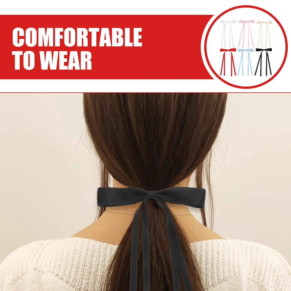

6 Pcs Duckbill Hair Clips Bow Tie Accessories for Women Girls Polyester Cotton Elegant Stylish Long Lasting Secure Hold Updos