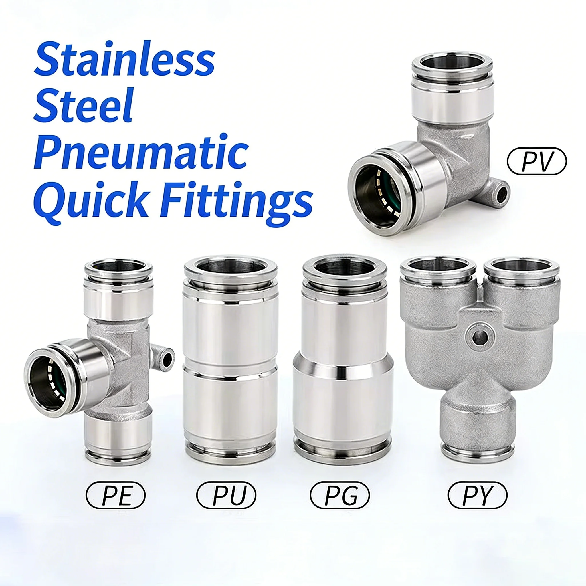 

10 шт. быстроразъемных соединителей для воздушных шлангов из латуни (PU, PV, PE, PM, PY) с никелированным покрытием, для трубок высокого давления, внешний диаметр 4, 6, 8, 10, 12 мм