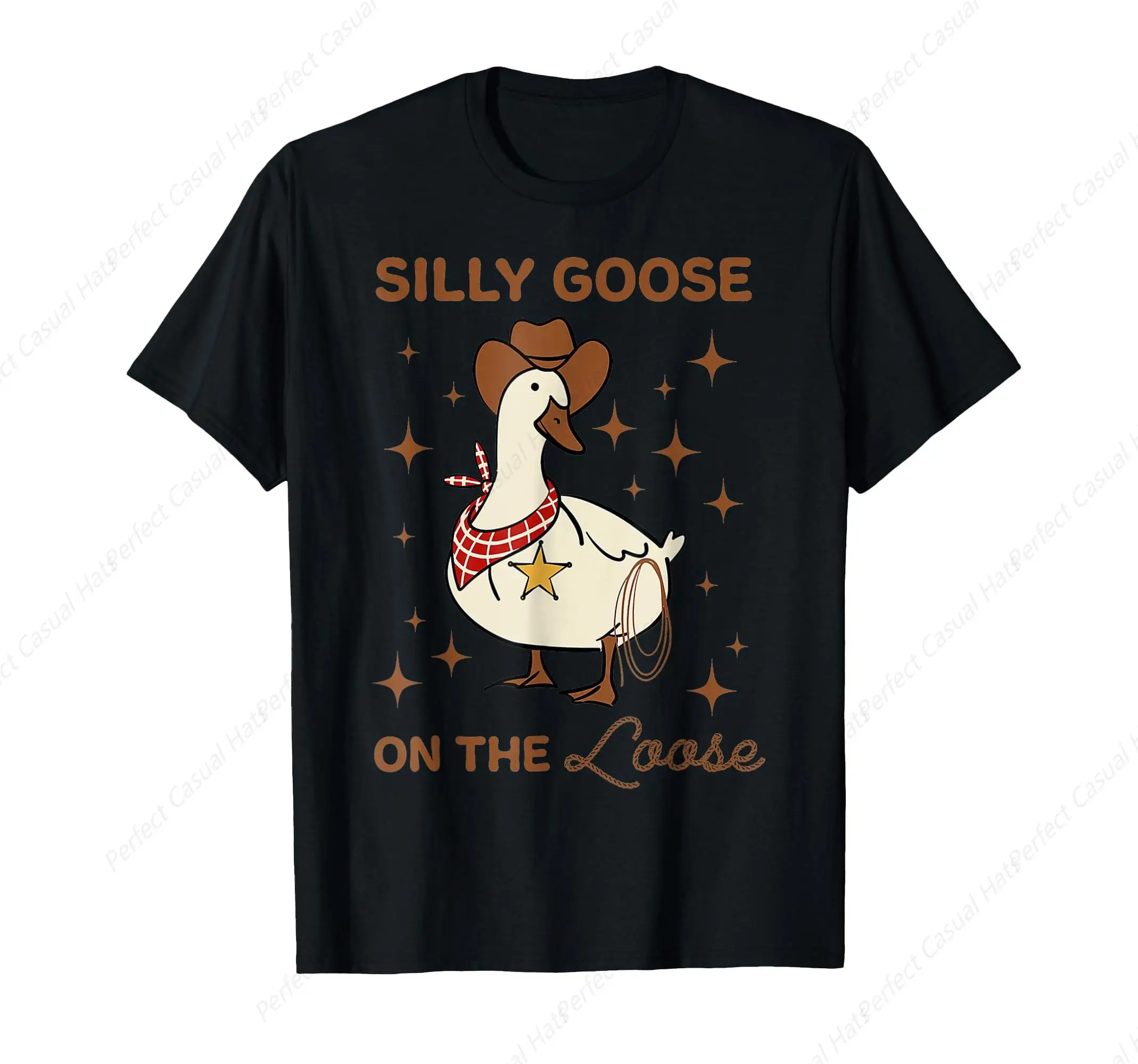 

Funny Silly Goose On The Loose T-Shirt Cotton shirt Street-wear Graphic Tees