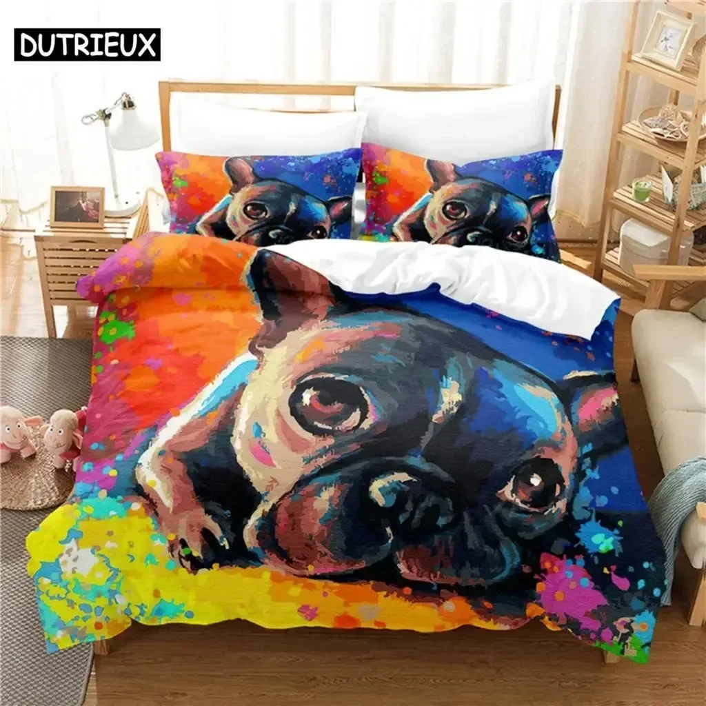Luxury New 3D Print Painted Dog Bedding Set Duvet Cover Set Digital Printing Bed Linen Queen Size Bedding Set Fashion Design