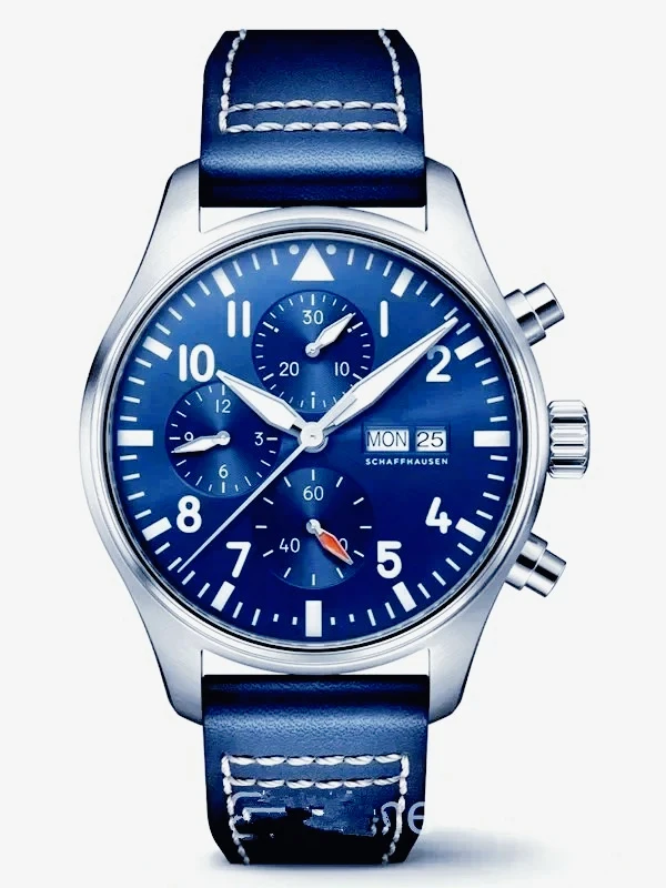 Classic Big Pilots Mens Mechanical Watches Premium 904L Stainless Steel Case Vintage Blue Brown Tone Exquisite Coloring Design