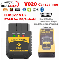 V020 elm327 OBD2 Car fault Diagnostic Tool Bluetooth 4.0 Code Reader For IOS Android PC Scanner read&clear the fault codes