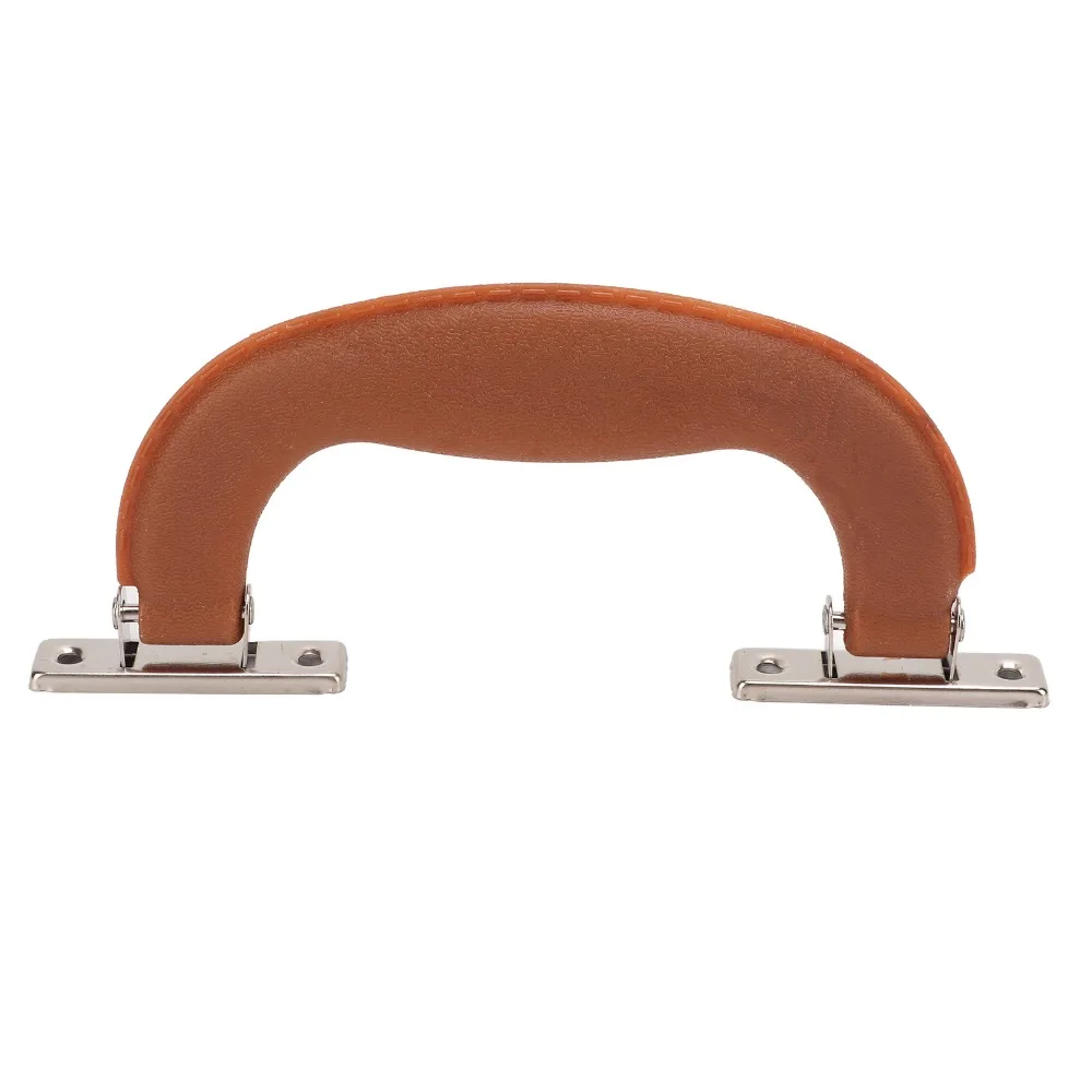 Vintage Suitcase Handle Brownish Sturdy Durable Trunk Pull Handle Imitation Leather Black Plastic Luggage Handles Toolbox