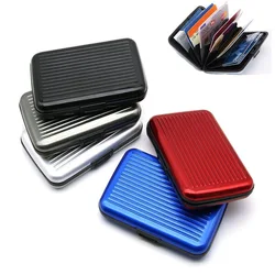 1 Pc Men Aluminum Bank Card Holder Blocking Hard Case Wallet Solid Credit Card Anti-RFID Scanning Protect Card Holder