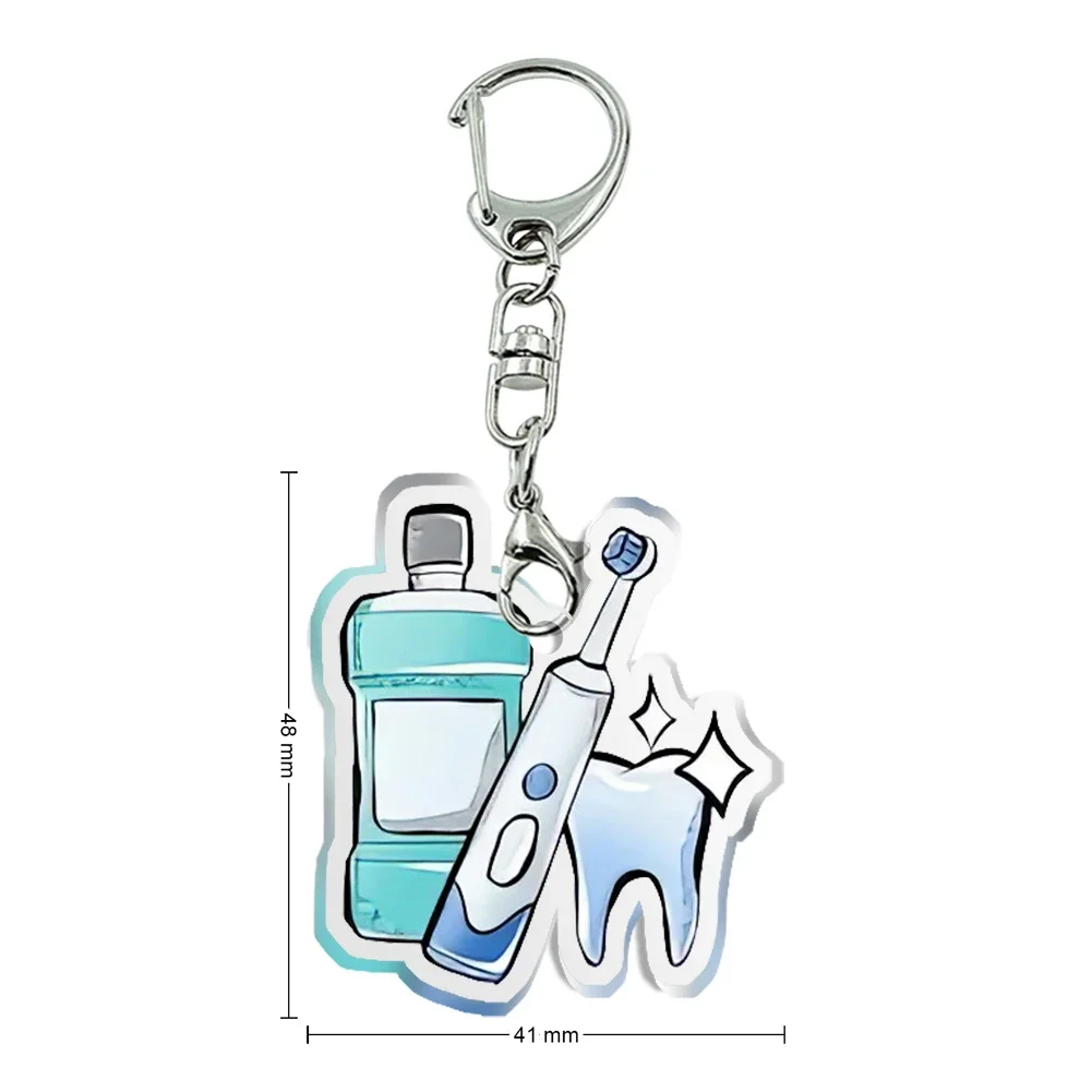 New Women Men Acrylic Teeth Keychain Transparent Acrylic Trinket For Friends Pendants