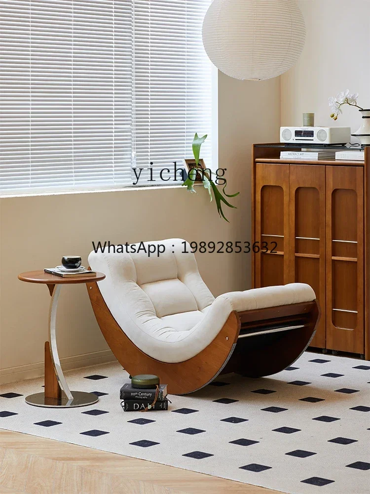 ACC Retro Single Sofa Recliner Simple Small Apartment Living Room Balcony Leisure Reclining Lazy Rocking Chair