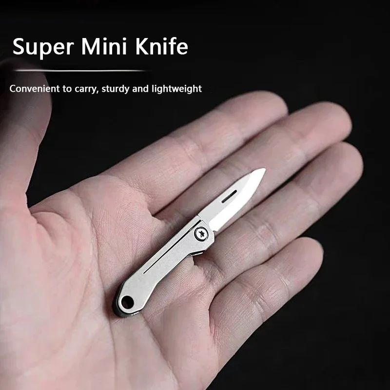 

NEW Mini Titanium Alloy Folding Knife, Portable Outdoor Pocket Knife, Unpacking Keychain Hanging Multifunctional Tool Knife