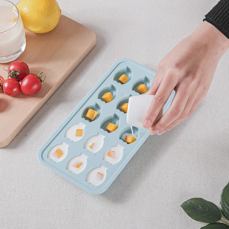 Creative Iced Cube Banana Shape Ice Cream Mould Double Layer Icy Cube Box Household Homemade Iced Mould Ice Cube Box