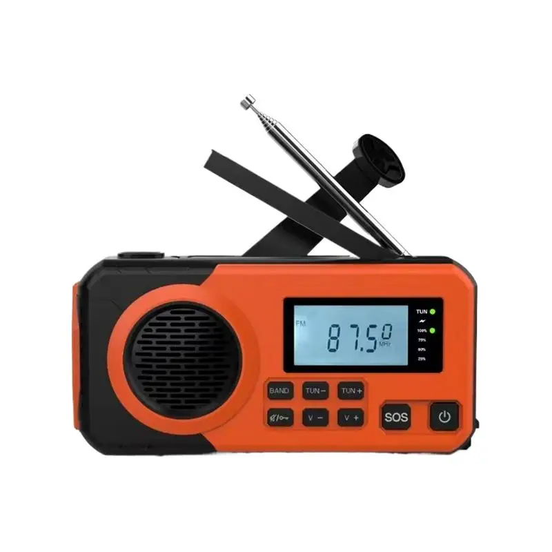

Crank Radio AM FM Radio Outdoor AM FM Receiver With Flashlight For Travel Home Camping Broadcast Receiving Equipment