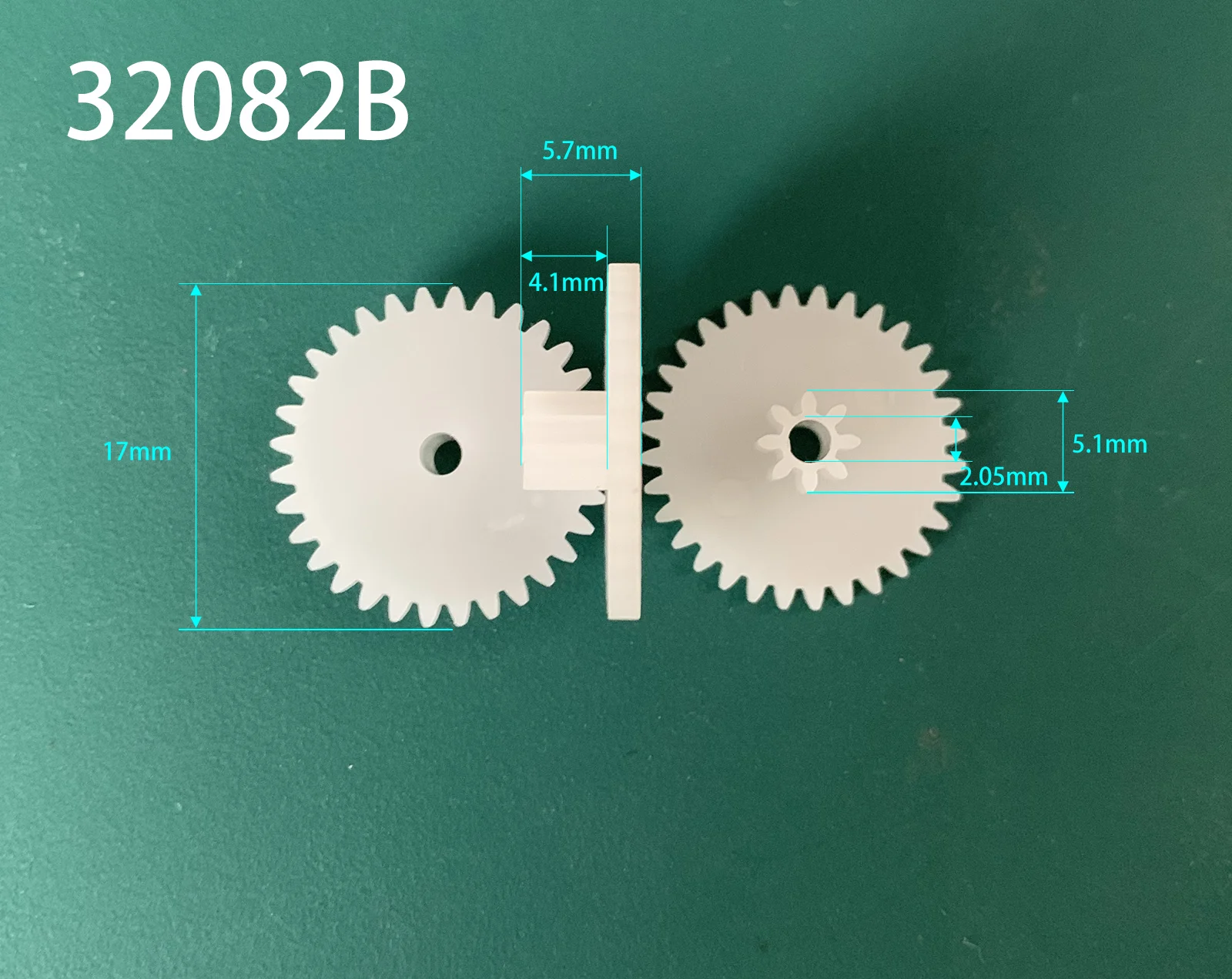 32082B 0.5M Double Wheel Gears Modulus 0.5 32 Teeth + 8 Teeth Plastic Gear DIY Parts Toy Accessories