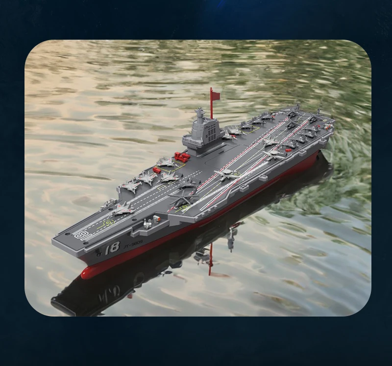 Bateau RC télécommandé à grande vitesse 2.4GHz, porte-avions, navire de guerre S19, jouets aquatiques électriques RTR, jouet à double moteur pour garçons, cadeau de loisirs