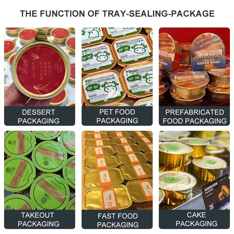 Tabletop Pneumatic Aluminum Foil Sealing Machine Fast Efficient Packaging for Lunch Box Tray Food Sealer Machine