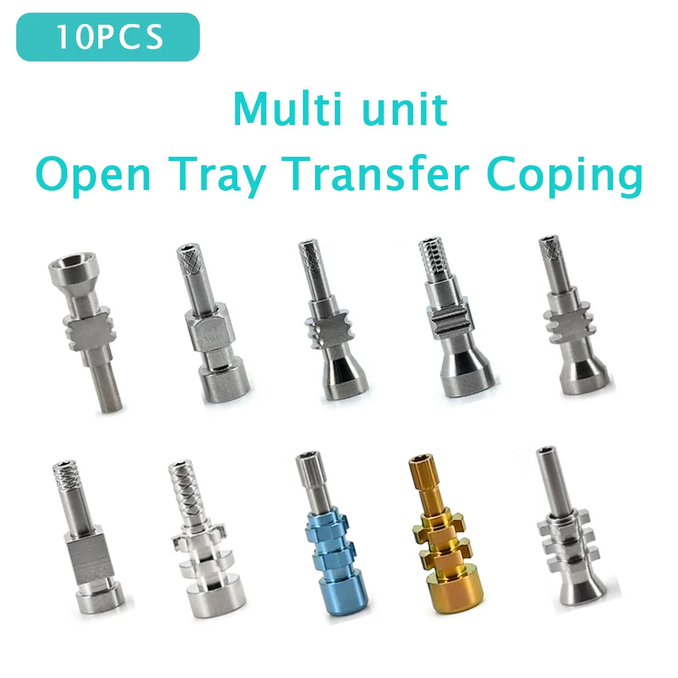 10Pcs Dental Multi Unit Open Tray Transfer Coping Compatible with Osstem Dentium ITI NEO Nobel Implant Impression Coping Lot