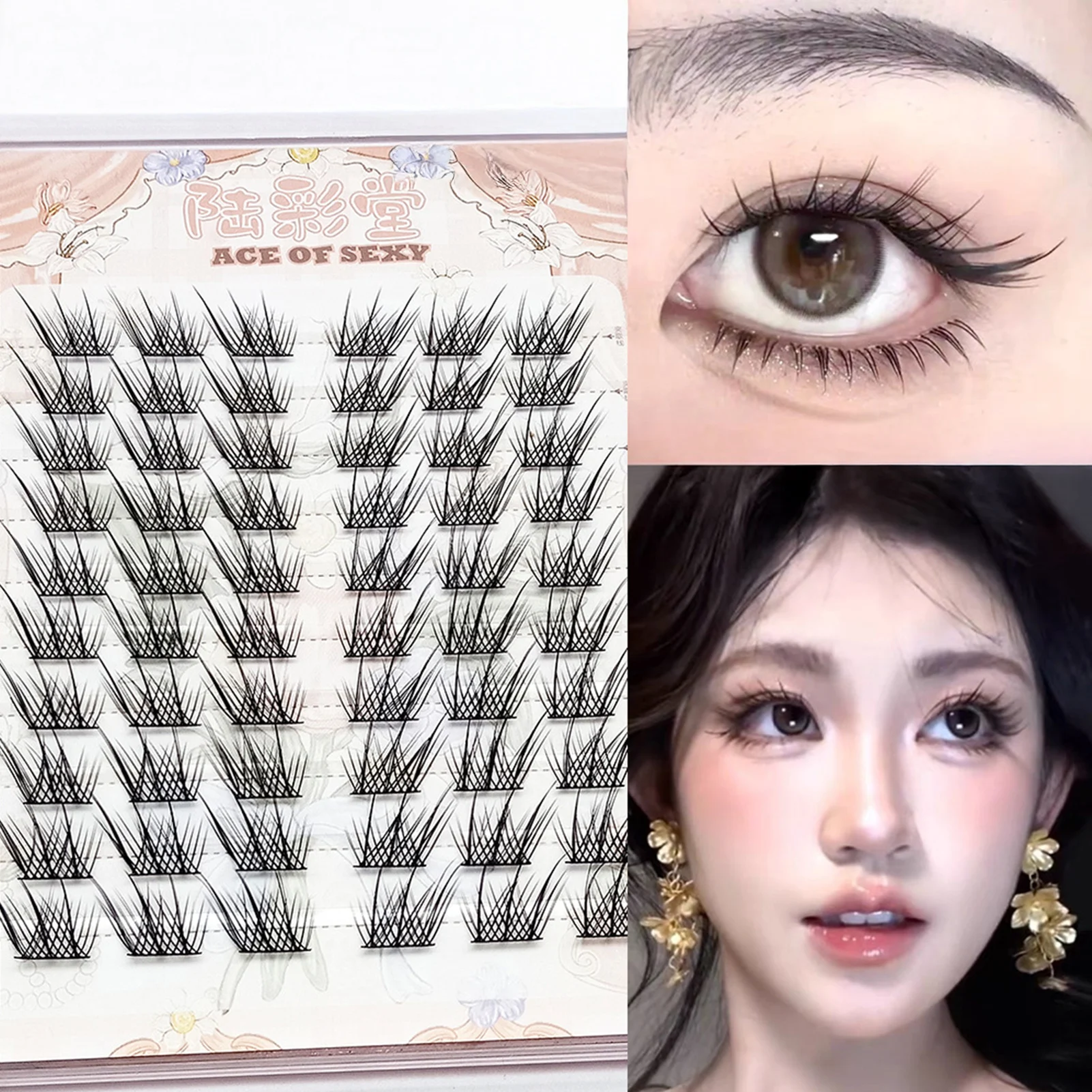 Extensiones de pestañas DIY, pestañas postizas de flores, color negro, 0,05mm, 9-13mm, pestañas postizas mezcladas con rizo C para mujer, maquillaje Natural