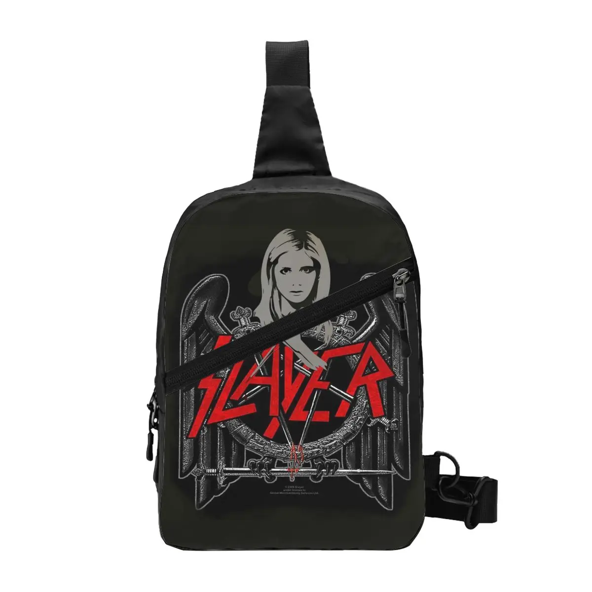 

Custom Fashion Heavy Metal Rock Band Slayers Sling Bag for Cycling Camping Men Crossbody Chest Backpack Shoulder Daypack