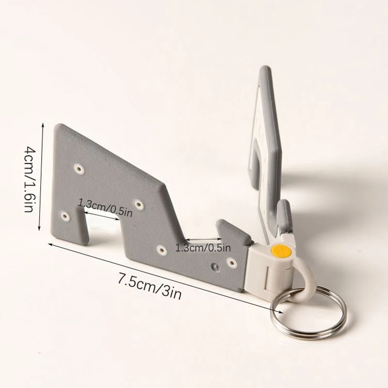 Portable Desk Phone Holder Keychain Stable Ultra Thin Foldable Mobile Phone Stand Support Cell-Phone Stand Creative Keyring