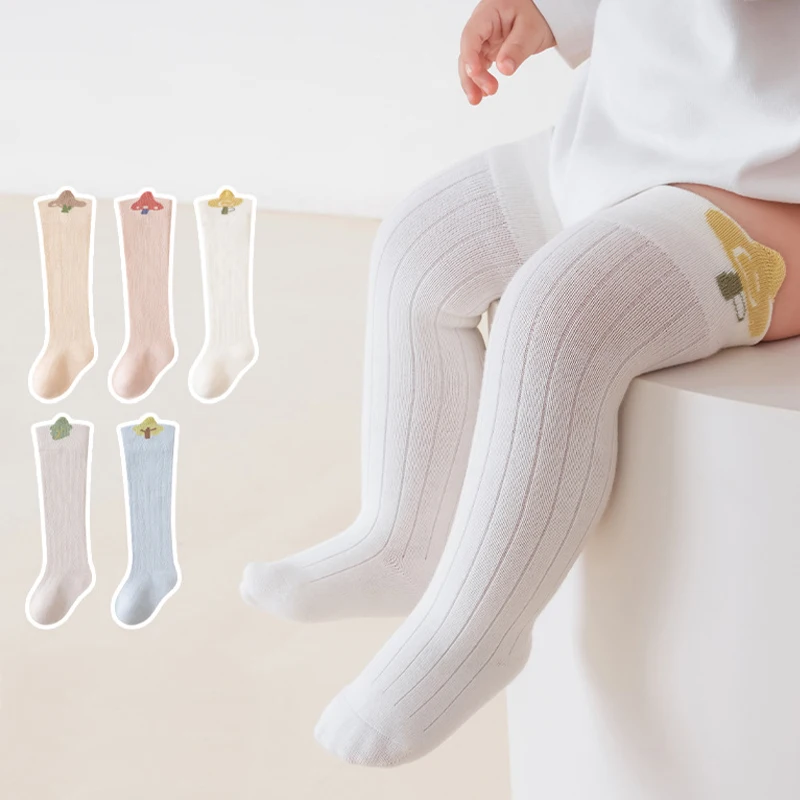 Baby Stockings Cotton Newborn Socks Cartoon High Tube Toddler Socks Anti‑fall Socks For Infant Boys Girls 0‑12M