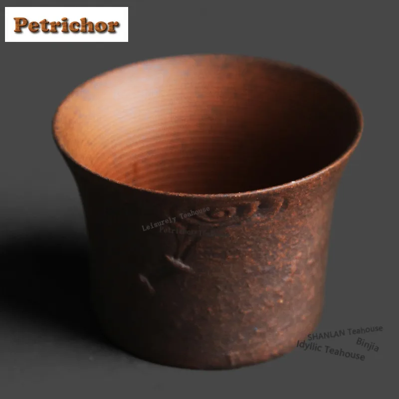 60ml Relief Cloud Wide Mouth Teacup Ancient Tea Bowl Tea Cup Set Tea-tasting Smelling Cup Jianzhan Master Cups Puer Drinkware