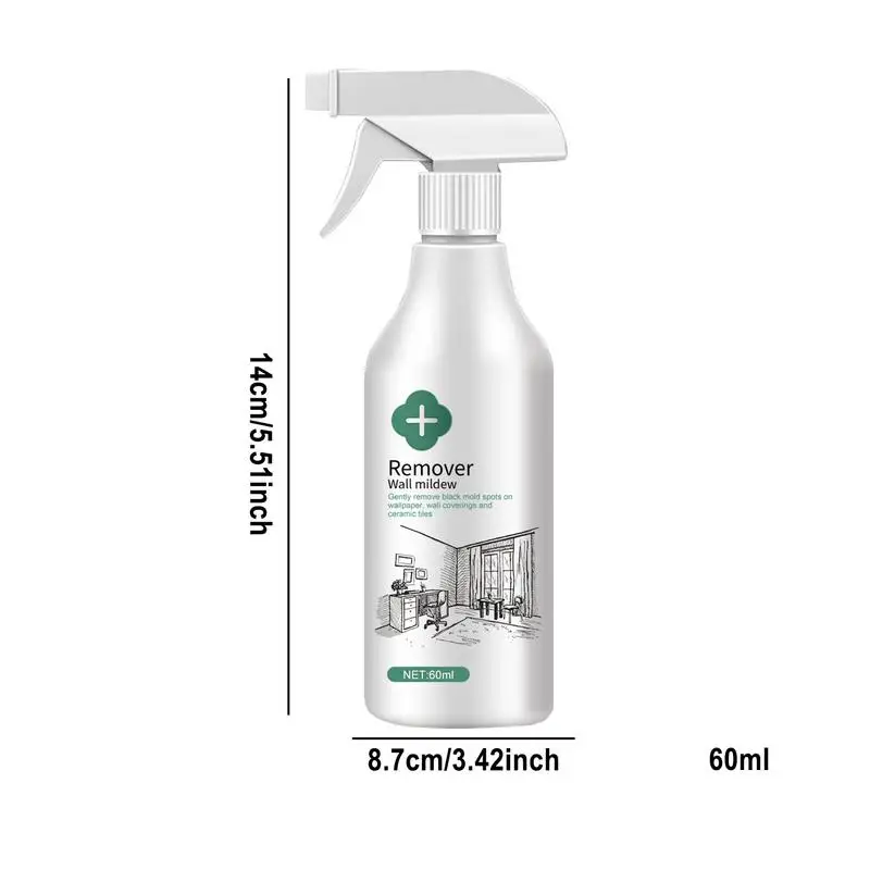 Molde de parede interior e exterior Limpeza Spray, Eco-friendly, Multiuso, Chuveiro, Limpador, Limpador, 2,02 oz