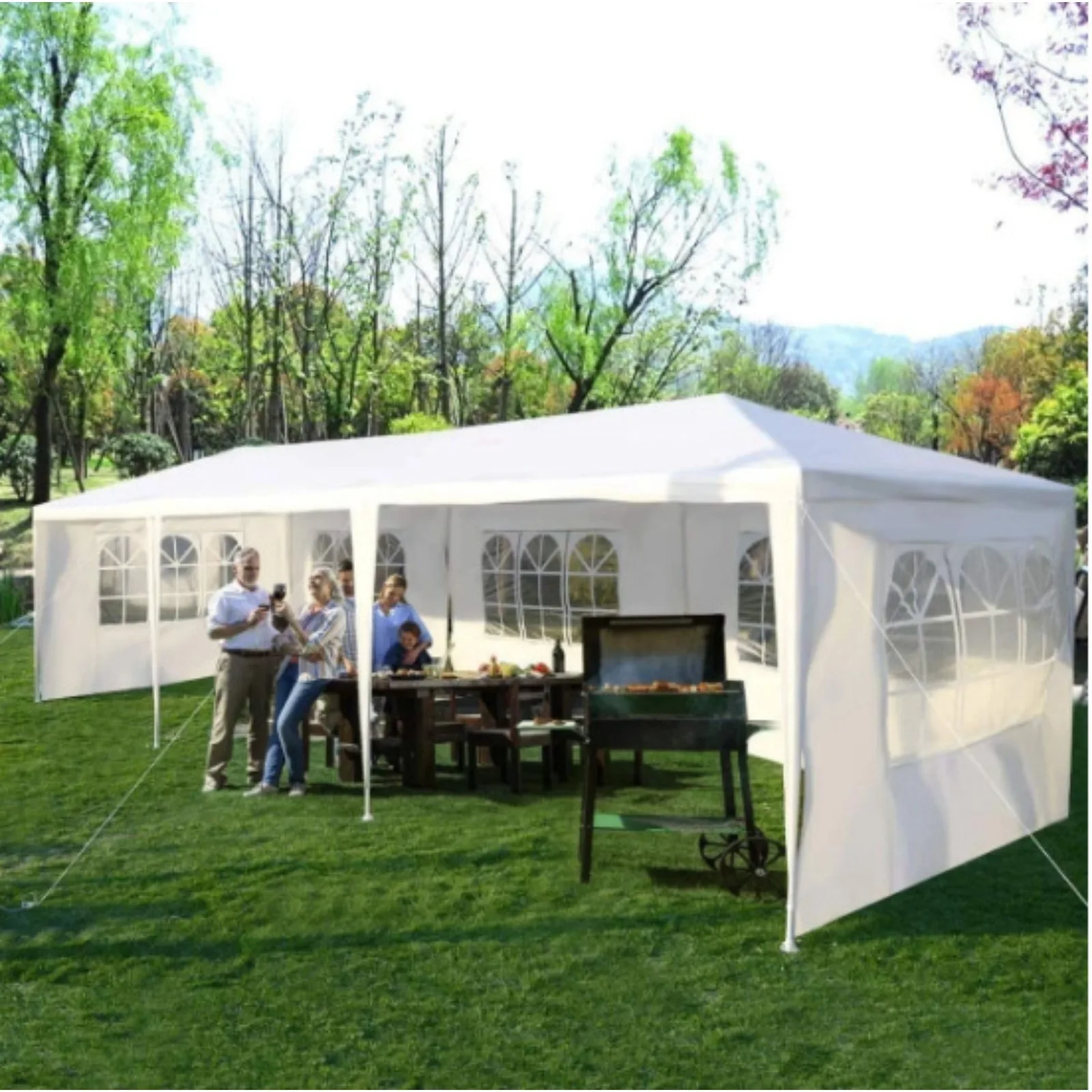 

US 10'x/20'/30' Gazebo Party Wedding Tent Canopy Outdoor Heavy Duty Pavilion White