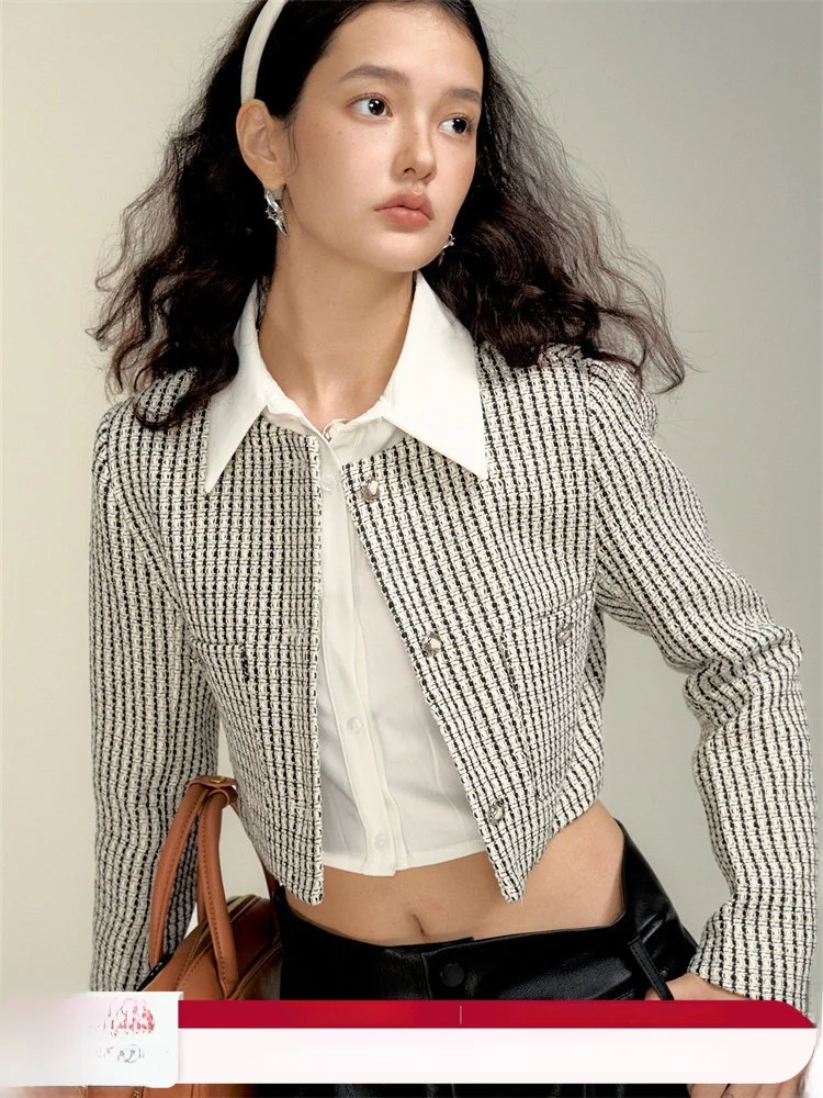 

Женская блузка-имитация двойки с длинным рукавом Chill Zoe, весна 2026, новая модель, для офиса, приталенная, с воротником