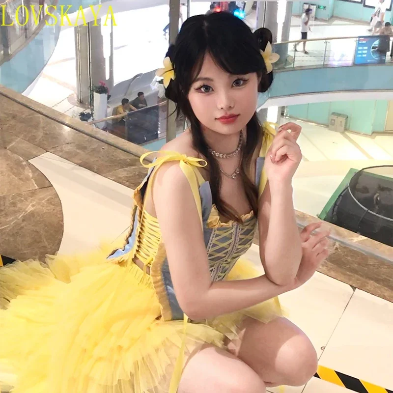 เสื้อผ้าระดับไฮเอนด์สำหรับคอนเสิร์ตของผู้หญิงเสื้อผ้าน่ารักเสื้อนางฟ้าเต้นรำเสื้อผ้าเทศกาลดนตรี