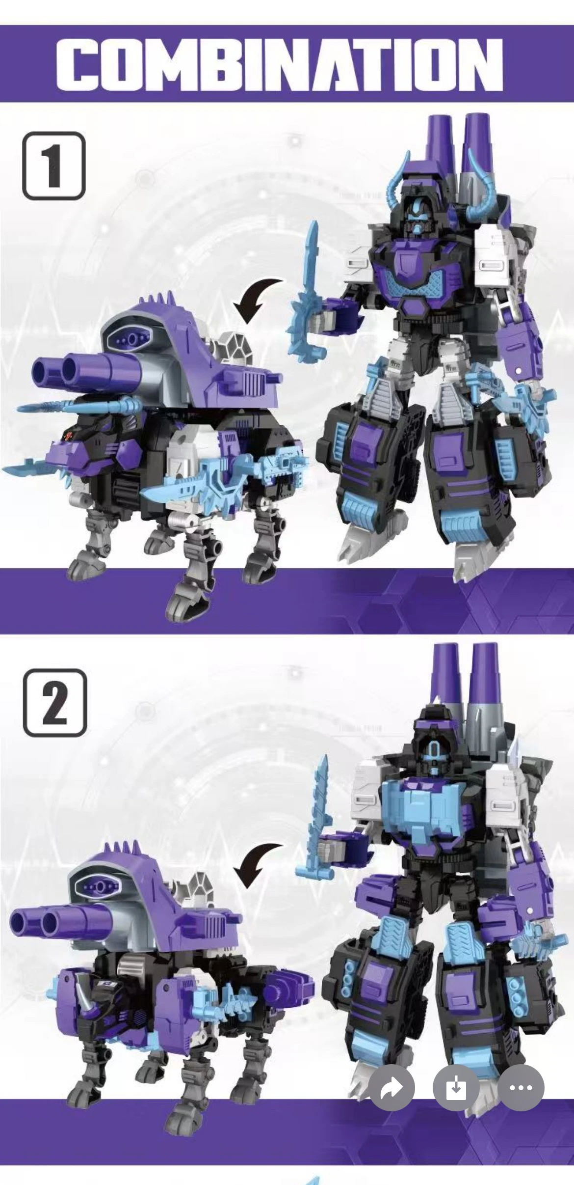 TENGYANG Transformation DARK Predacons Combiners Wars KO Transformation 5 IN 1 Predaking G1 36cm NO BOX #3