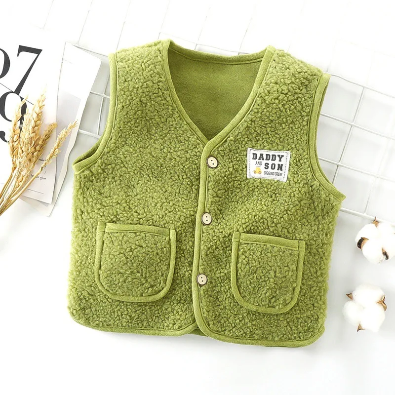 Children\'s Fleece Vest Autumn Winter Waistcoats for Kids Thick Baby Cardigan Boys Girls Outerwear Toddler Jackets Clothes