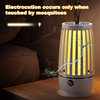 Electric Fly Catcher USB Rechargeable Electric Fly Trap with Night Light Fly Bug Zapper Light for Home Bedroom Outdoor Camping