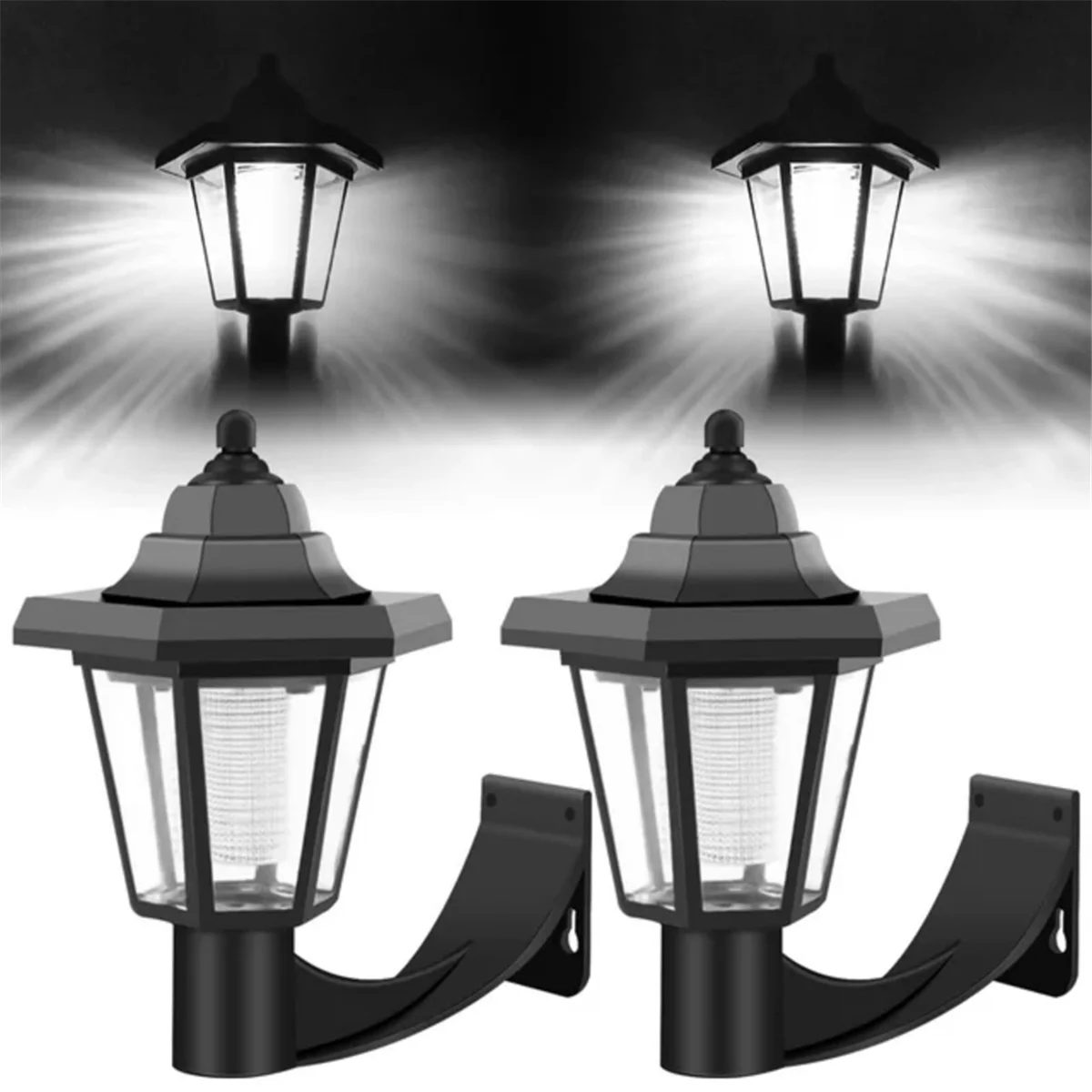 2PCS Solar Decks Lights Fence Post Solar Lights for Patio Pool Stairs Step and Pathways Weatherproofs LED Decks Lights