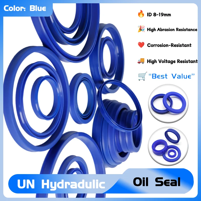 

ID 8-19mm (IDxODxTHK) Polyurethane Piston Shaft Piston Rod PU Single Lip U Cup Oil Seals 5pcs UN Radial Shaft Hydraulic Seal