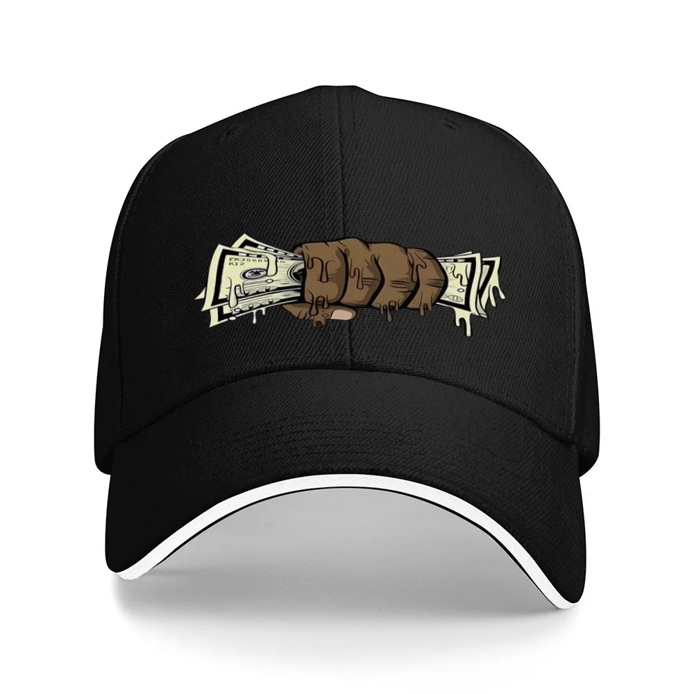 Money Drip Fist Graphic Baseball Cap Polyester Adjustable Casual Outdoor Unisex Hat