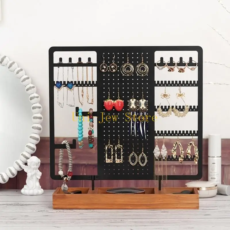 

40 ГБ подставка для сережек, держатель для браслетов с деревянным подносом, стеллаж для хранения, модный