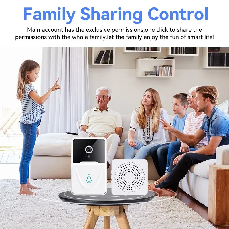 Tuya WIFI video doorbell domácí WIFI bezdrátový doorbell dobíjecí baterie napájené HD kamera PIR hnutí detekce vizuální doorbell